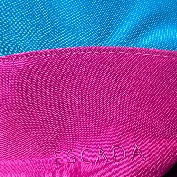 Escada makeup bag cosmetic pouch bubble gum pink blue rope flower charm cute - Picture 5 of 6